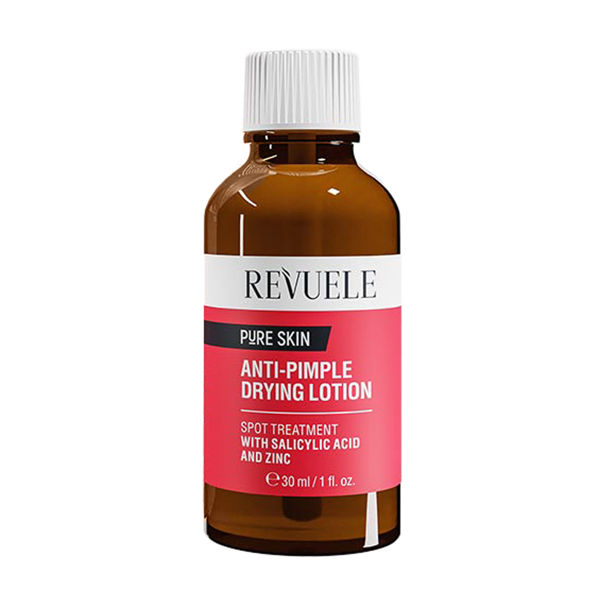 Підсушувальний лосьйон для обличчя Revuele Pure Skin Anti-Pimple Drying Lotion проти прищів, з саліциловою кислотою та цинком, 30 мл